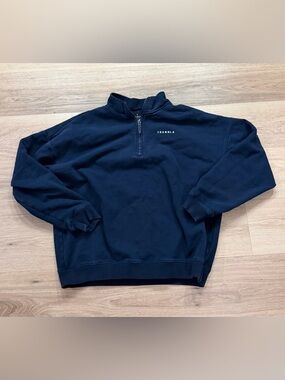 YoungLA Men's Rare Navy Quarter-Zip Pullover Sweatshirt size X-Large